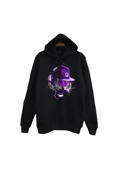 Aslan Dj Baskılı Çocuk Sweatshirt Siyah