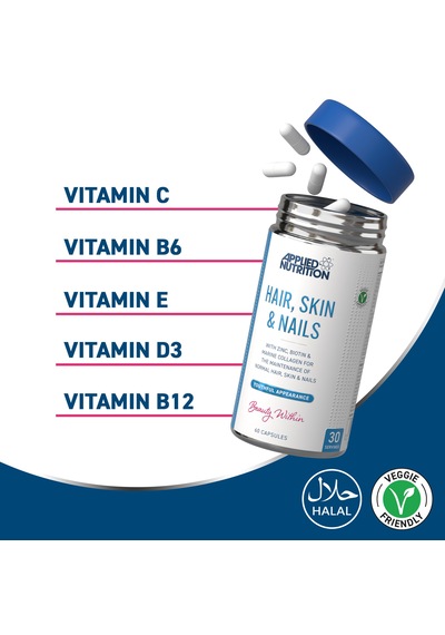 Applied Nutrition Hair, Skin & Nails, 60 Caps