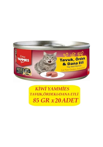 Kiwi Kcm-50391 Tavuk-ördek-dana Etli Kedi Kon. 20 Adet X 85gr
