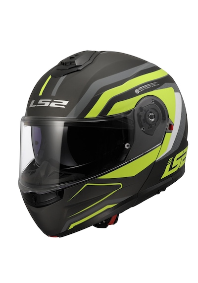 Ls2 Strobe 2 Phantom Çene Açılır Motosiklet Kaskı Gri - Neon Sarı
