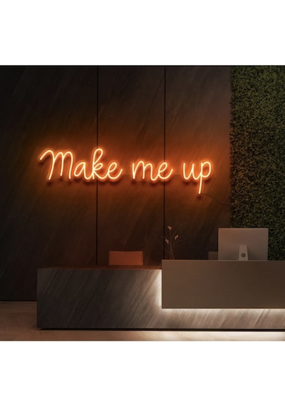 Make Me Up Yazılı Neon Tabela Turuncu