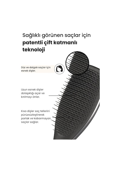 The Ultimate Detangler - Chrome - Midnight Silver Gümüş Saç Fırçası - Tarak