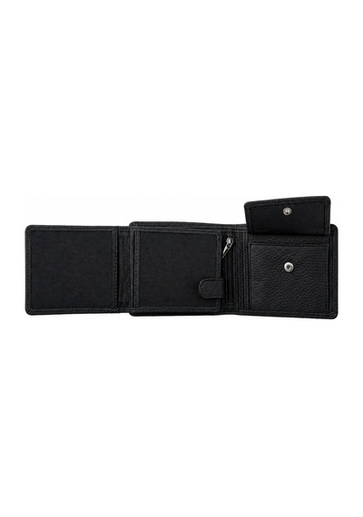 Alphaclub Bag Hakiki Deri Siyah Bozuk Para Bölmeli Erkek Cüzdan