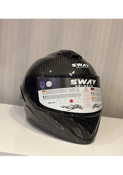 Kask Sway 861f D Carbon Parlak Siyah