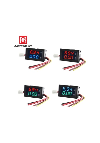 Kırmızı-mavi-yüksek Kaliteli Dc 100v 10a Voltmetre Ampermetre Mavi + Kırmızı Led Amp Çift Dijital Volt Metre Ölçer