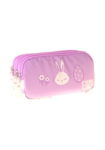 Calacilo Kız Çocuk İlkokul Kalem Çantası - Tavşan Baskılı Lila Renk Rabbit - C4043 Çok Renkli
