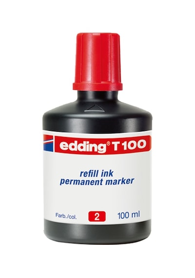 Zekicocuk Edding Markör Mürekkebi Permanent Damlalıklı 100 Ml Kırmızı T100