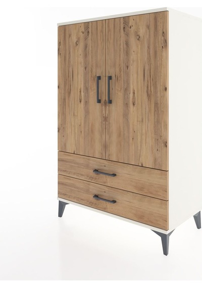 Hyperion Dolap Tek Raflı 2 Çekmeceli Tek Askılı 88x44x134 Aytaşı-çam Aytası