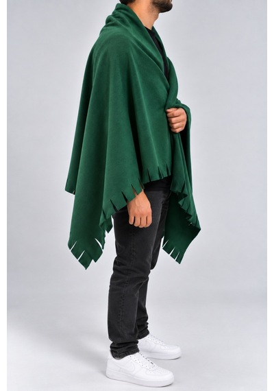 Parshey Polar Şal 70x170 Cm Unisex Sıcak Tutan Yumuşak Kenar Püsküllü Yeşil