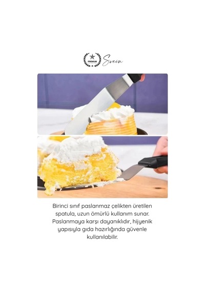 Spatula Profesyonel Mutfak Ekipmanı Ergonomik Saplı Paslanmaz Çelik L Tipi Pastacı Spatulası Pasta Çok Renkli
