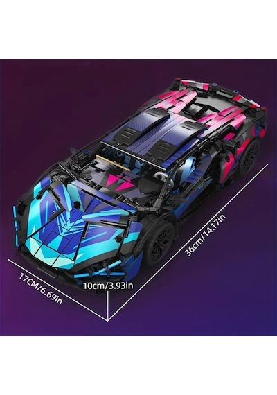 1280 Parça Cyberpunk Mor Cool 1:14 Ölçekli Spor Araba Yapı Blokları Seti 3d Montaj Modeli Kiti, Gençler & Yetişkinler İçin Mükemmel Hediye 14+ Yaş 1280 Parça Cyberpunk Mor Cool 1:14 Ölçekli Spor Araba Yapı Blokları Seti 3d Montaj Modeli Kiti, Gençler & Yetişkinler İçin Mükemmel Hediye 14+ Yaş