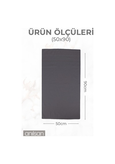 Antrasit Greek El Havlusu - 50x90 Cm, 225 Gr, %100 Pamuk, Spa Ve Otel Havlusu, Günlük Kullanıma Uygun Antrasit