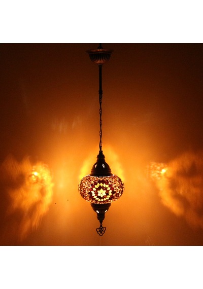 Dekoratif MOZAİK TEKLİ ASKILI GECE LAMBASI
