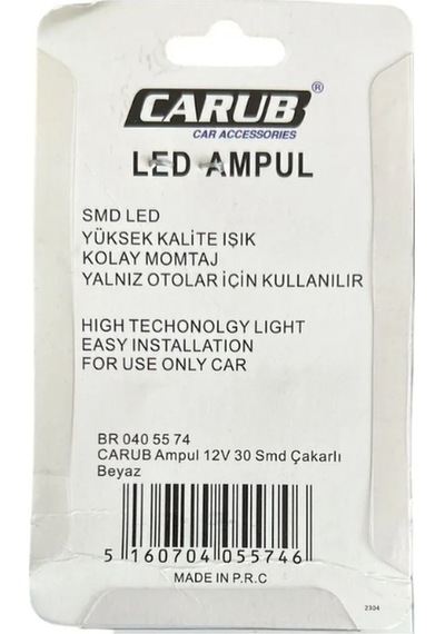 Carub 1016 Çift Duy Çakar & Kayar Modlu Led Ampul 30 SMD Ledli Park Fren Ampulü 2'li Set 12V BR0405574