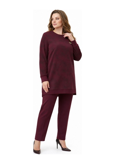 Baglan Kadın Gölge Desen Tunik Pantolon Takım Bgl-st05430 Bordo