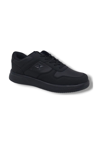 Zerhan Lutton 4555 Unisex Siyah Bağcıklı Kalın Taban Büyük Numara Spor Ayakkabı 45 46 47 48 Siyah