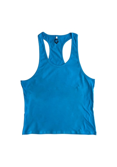 Top Glory Fitness Gym Tank Top Atlet Sporcu Atleti Açık Mavi 5027