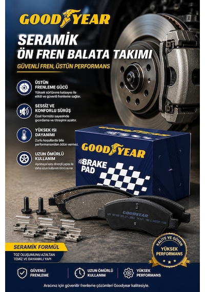 Goodyear Goodyear Fiat Egea Hb 2007 Ve Sonrası Uyumlu Seramik Ön Fren Balata Takımı