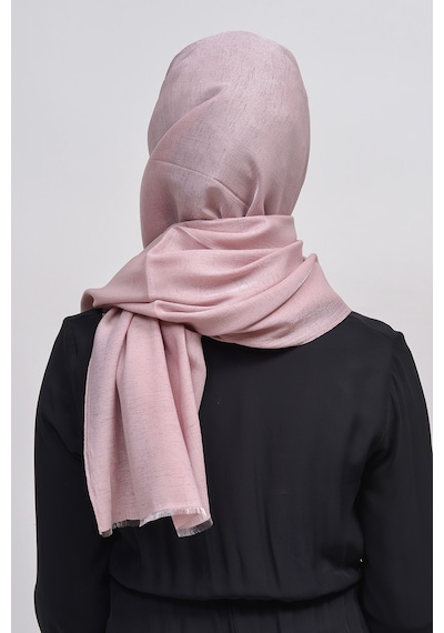 Altobeh Kadın Düz Renk Pırıltı Simli Tesettür Shawl Parlak Abiye Şal - Açık Pudra