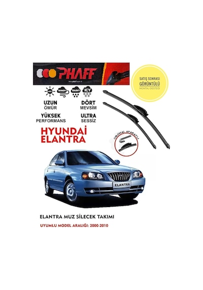 Hyundai Elantra Cam Muz Silecek Takımı 2004 Model Araca Özel Aparat