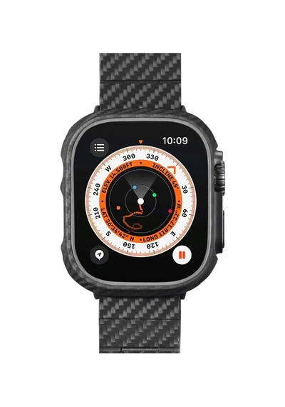 Pitaka Air Case Watch Ultra 49mm Kasa Koruyucu 600d Aramid Fiber Classic Serisi Black-grey Twill