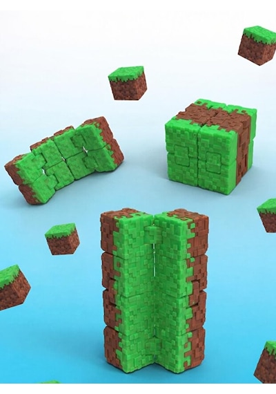 Katlaç Çimen Desenli Özel Seri Infinity Cube Sonsuz Küp & Hareketli Stres Küpü