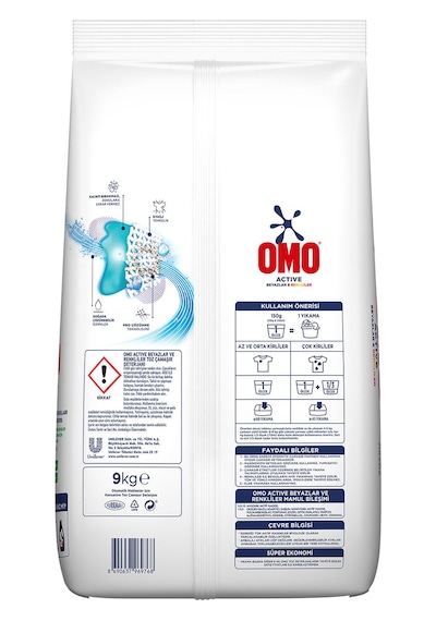 Omo Matik Active Beyazlar & Renkliler Toz Deterjanı 2 x 9 KG