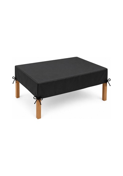 Bahçe Masası Koruma Örtüsü 100x80x20 Cm Su Geçirmez Bağlamalı Dış Mekan Masa Koruyucu Kılıf Siyah