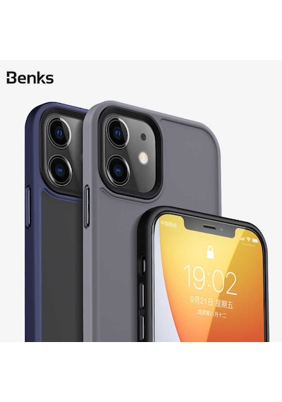 Benks Apple Uyumlu iPhone 12 Mini Kılıf Arkası Mat Buzlu Benks Hybrid Kapak ZORE-218641