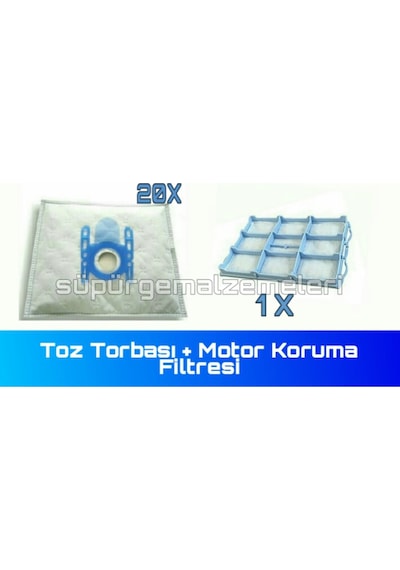 Bosch Uyumlu Sphera 28 - 30 Bez Toz Torbası + Motor Koruma Filtresi