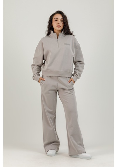 Airlife Bolder Fz.7 Yarım Fermuarlı Kadın Dik Yaka Sweatshirt Gri