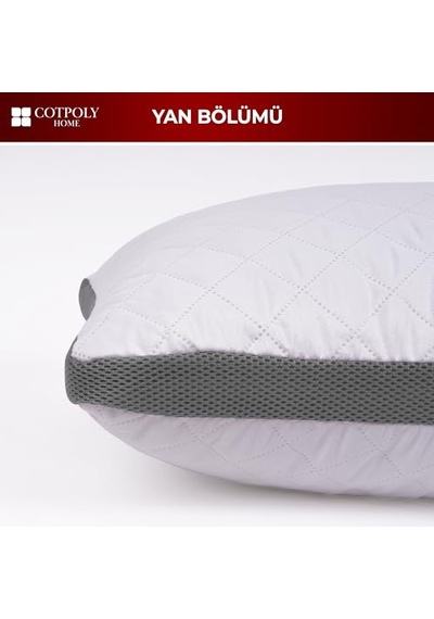 Cotpoly Home Klimalı Yastık 50x70 Cm - Hava Sirkülasyonlu Kapitone Mikrofiber Dış Kılıf 850 Gr Silikon Dolgulu Ortopedik Uyku Yastığı 2'li Gri Cotpoly Home Klimalı Yastık 50x70 Cm - Hava Sirkülasyonlu Kapitone Mikrofiber Dış Kılıf 850 Gr Silikon Dolgulu Ortopedik Uyku Yastığı 2'li Gri