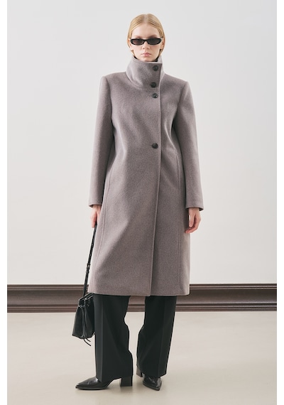 Manuka Premıum Kaşe Trench Tasarımlı Kaban Soft Gri Aw25kbn00014-1004 Soft Gri