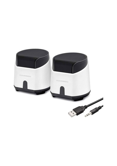 Masaüstü Hoparlör 1+1 Usb + 3.5mm - Beyaz Hd6024w
