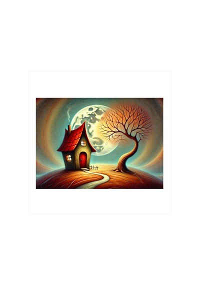 Peri Masalı Evi Tasarım Ahşap Tablo