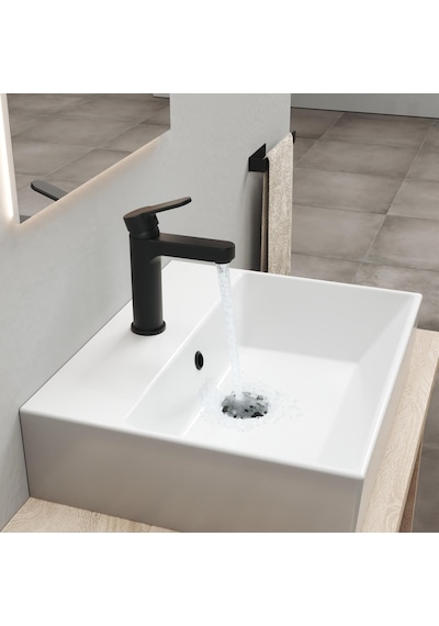 Adell Lento Medium Lavabo Bataryası Mat Siyah Pirinç Gövde 154901724 Siyah