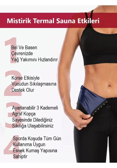 Mistirik Sauna-şort Extra İncelten Yağ Yakan Termal İçlik Sauna Şort Siyah