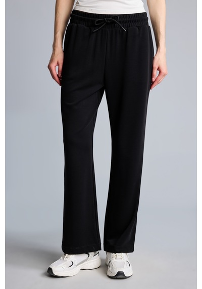 Defacto Straight Fit Beli Bağcıklı Standart Paça Modal Sporcu Eşofman Altı H7169ax26aubk81 Siyah-bk81