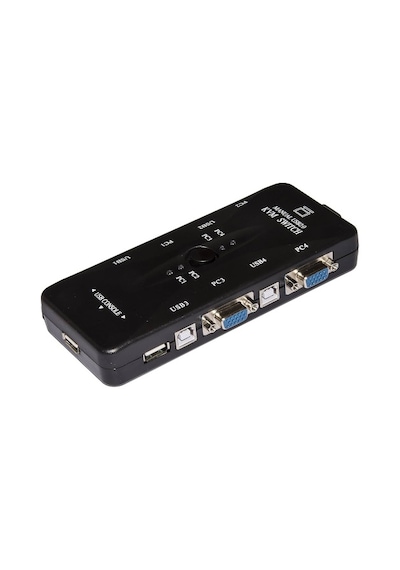 1 Monitör 4 Kasa Kvm Switch 4 Port Usb Kvm Switch