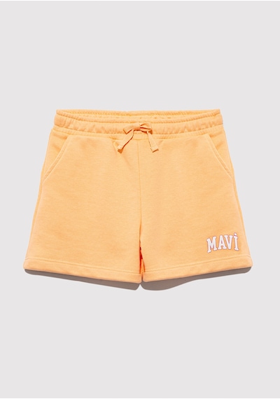 Mavi - Mavi Logo Baskılı Turuncu Şort 7410002-71218 Turuncu
