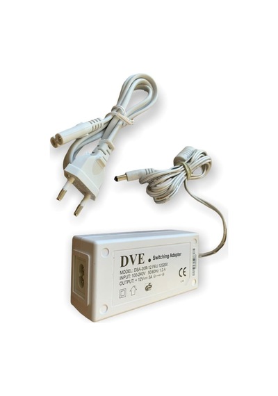12v 5a 60w 12 Volt 5 Amper Adaptör Güç Kaynağı Şerit Dvr Kayıt Cihaz Adaptörü Beslemesi 2mt Kablolu