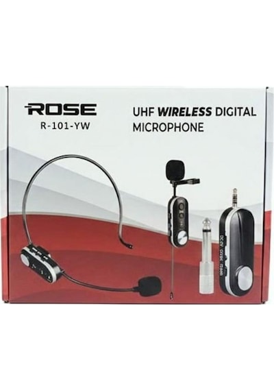 Rose R-101-yw Şarjlı Uhf Telsiz Kablosuz Yaka Mikrofonu