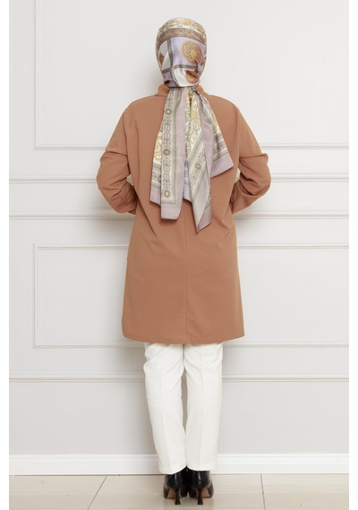 Sevitli Dik Yaka Tunik-vizon-4453 Vizon