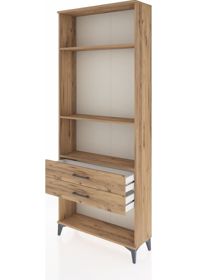 Arges Dolap 3 Raflı 2 Çekmeceli 88x30x221 Çam-çam Çam