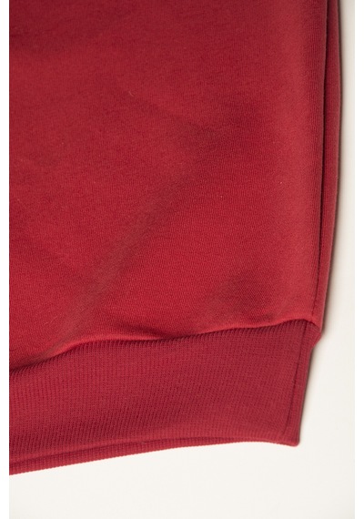 Unisex Kırmızı Oversize Kalın Üç Iplik Şardonlu Bisiklet Yaka Basic Sweatshirt Kırmızı