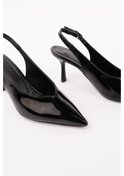 Esatsani Siyah Rugan Sivri Burun Arka Açık 9 Cm Topuk Vısıon Stiletto Kadın Ayakkabı Siyah Rugan Esatsani Siyah Rugan Sivri Burun Arka Açık 9 Cm Topuk Vısıon Stiletto Kadın Ayakkabı Siyah Rugan