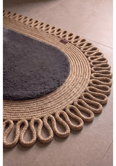 Banyo Paspası Takımı 60x100+60x60 Cm Dış Trikot Antrasit Gri & Camel