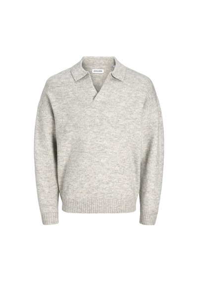 Jack&jones Erkek Relaxed Fit V Yırtmaçlı Yaka Triko Kazak - Soho - 12279214 Gri Melanj