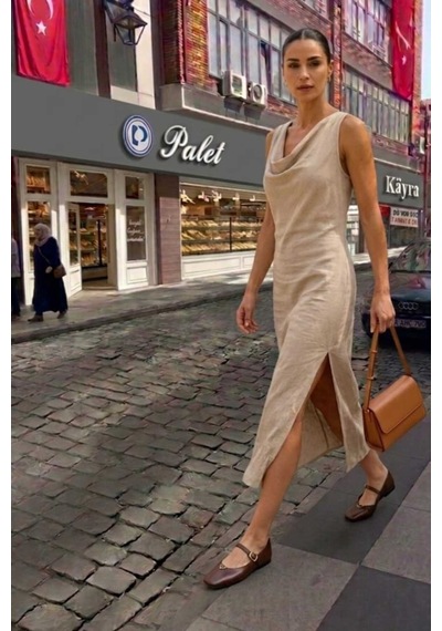 Venüs 2511109 Eren Shoes&bag Hakiki Deri Bant Toka Detaylı Kadın Babet Kahverengi