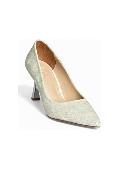 Fox Shoes V820151604 Bej Kumaş İnce Topuklu Kadın Abiye Ayakkabı Bej